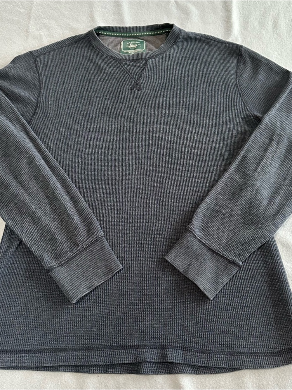 G.H. Bass & Co Gray Waffle Knit Thermal Long Sleeve Shirt Men’s Medium